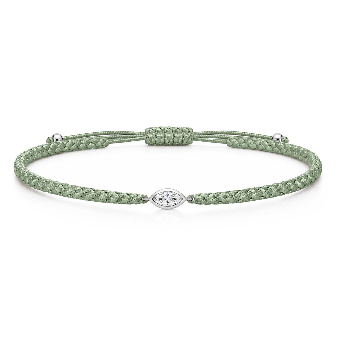 VELIA Textilarmband grün mit 0.20 ct. Lab Grown Diamond