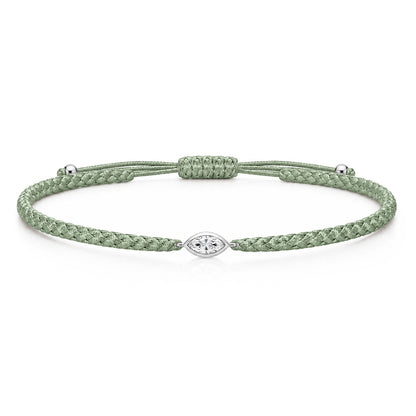 VELIA Textilarmband grün mit 0.20 ct. Lab Grown Diamond