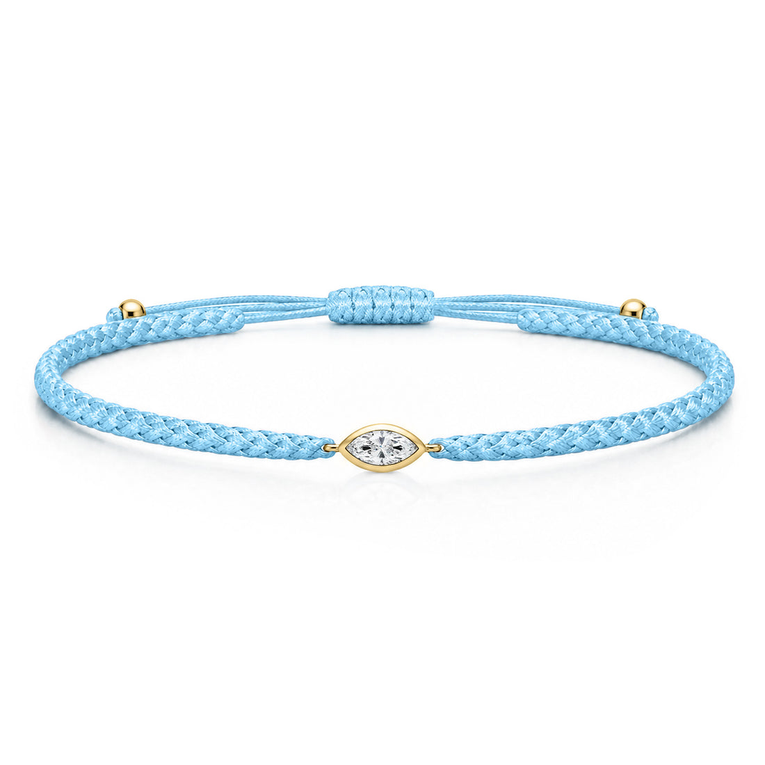 VELIA Textilarmband hellblau mit 0.20 ct. Lab Grown Diamond