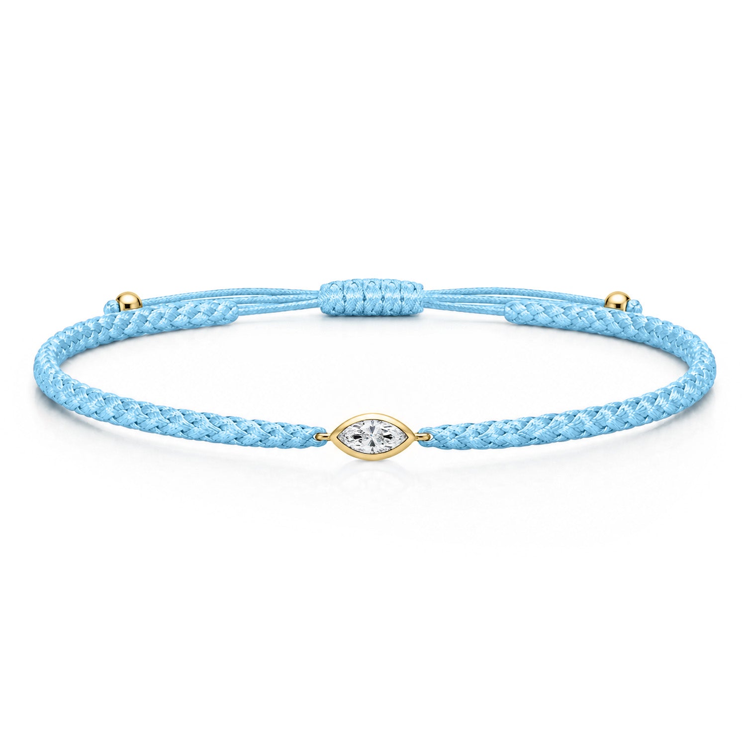 VELIA Textilarmband hellblau mit 0.20 ct. Lab Grown Diamond