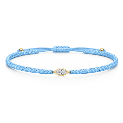 VELIA Textilarmband hellblau mit 0.20 ct. Lab Grown Diamond