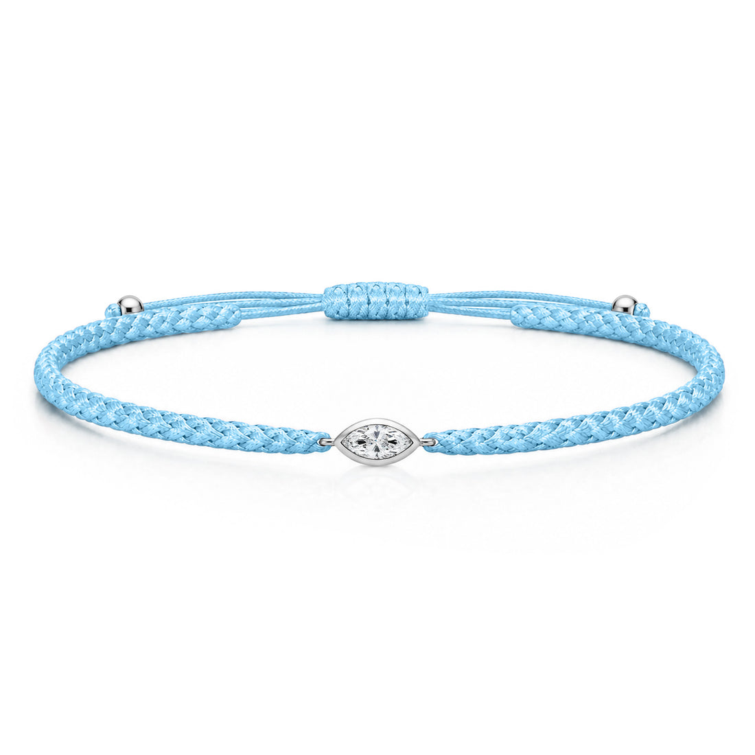 VELIA Textilarmband hellblau mit 0.20 ct. Lab Grown Diamond