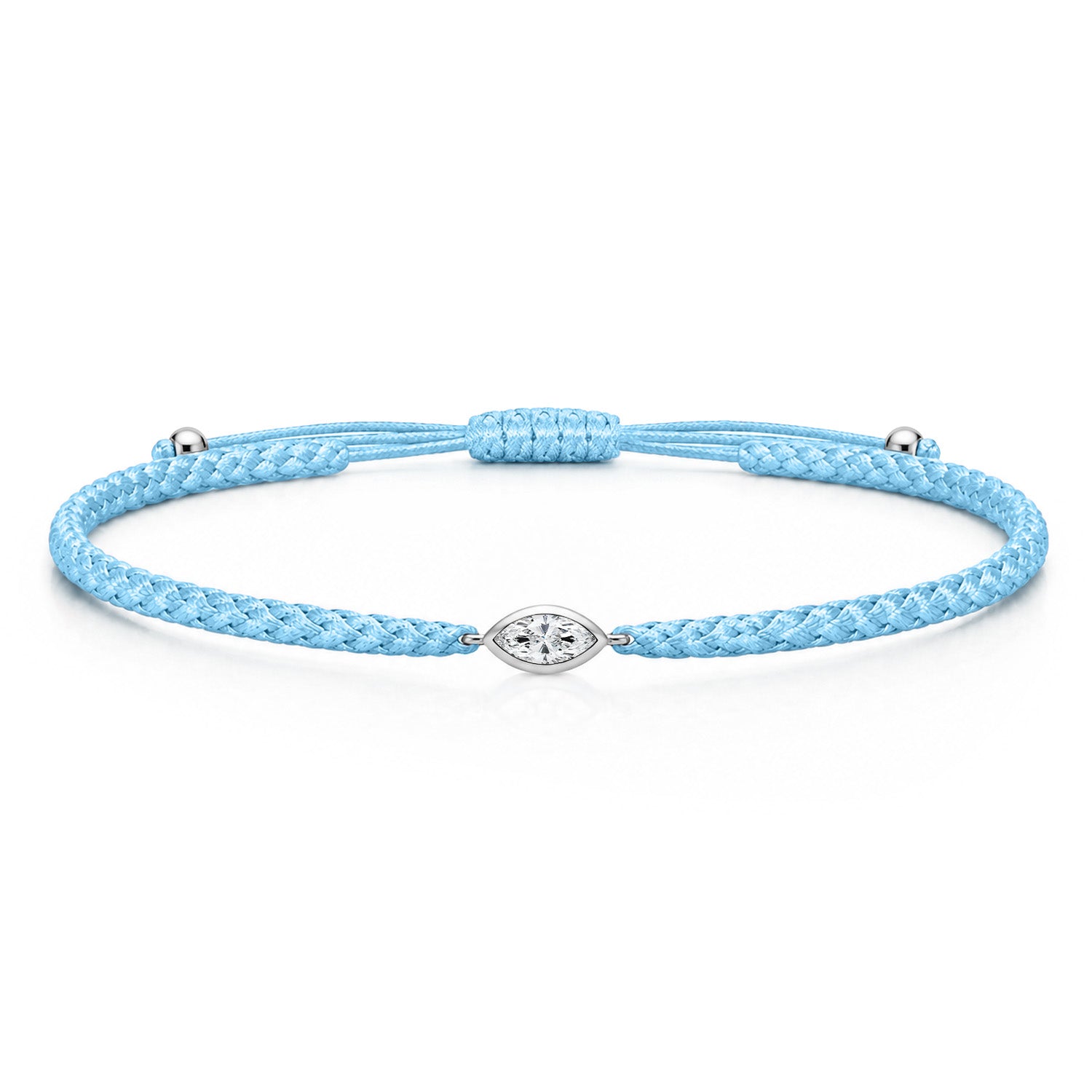 VELIA Textilarmband hellblau mit 0.20 ct. Lab Grown Diamond