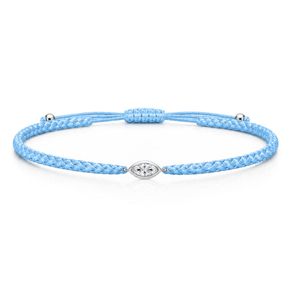 VELIA Textilarmband hellblau mit 0.20 ct. Lab Grown Diamond