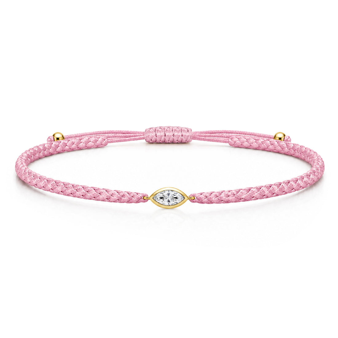 VELIA Textilarmband rosa mit 0.20 ct. Lab Grown Diamond