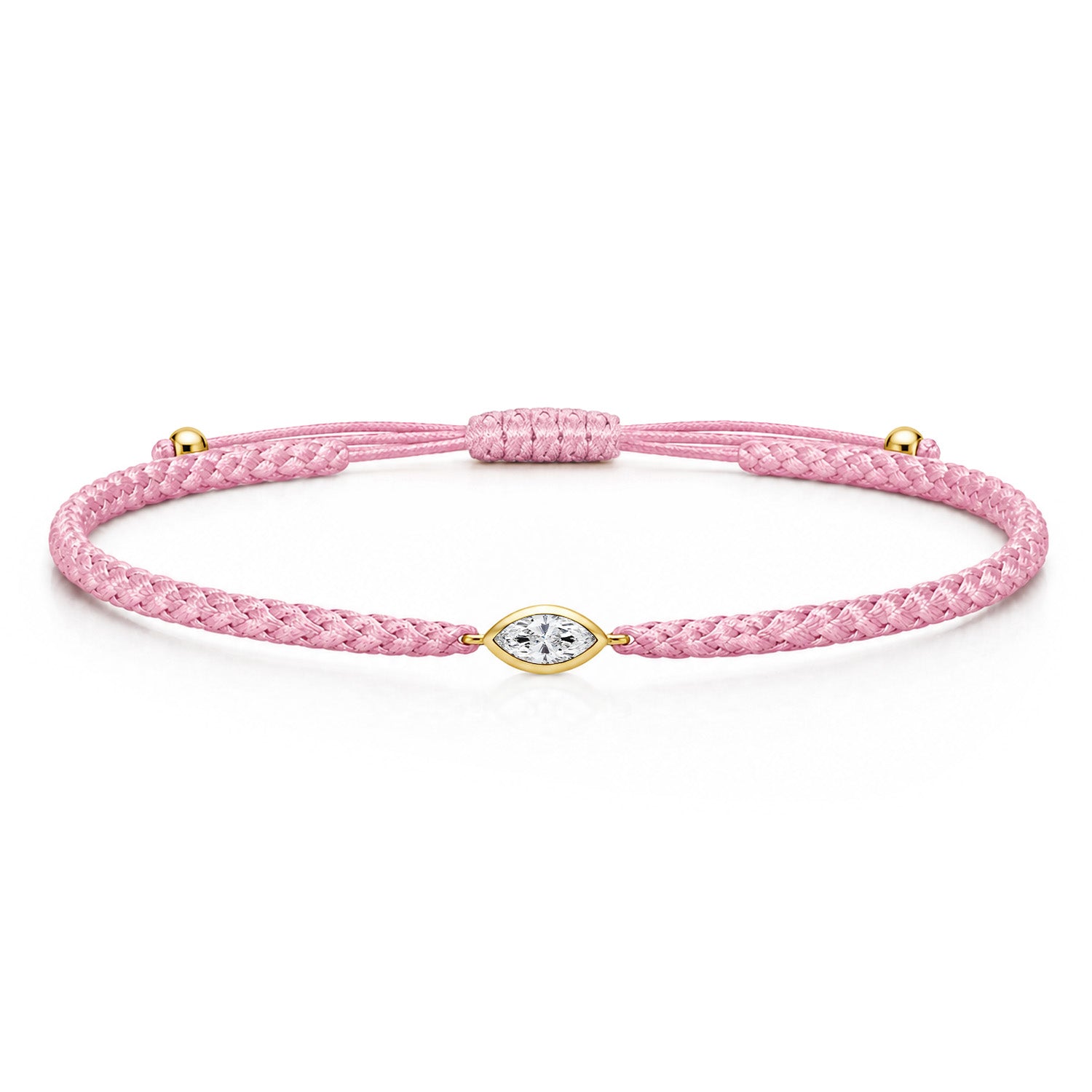 VELIA Textilarmband rosa mit 0.20 ct. Lab Grown Diamond