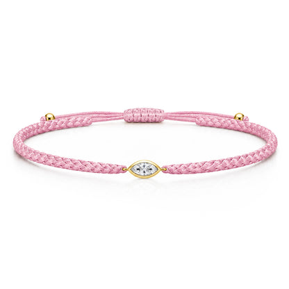 VELIA Textilarmband rosa mit 0.20 ct. Lab Grown Diamond