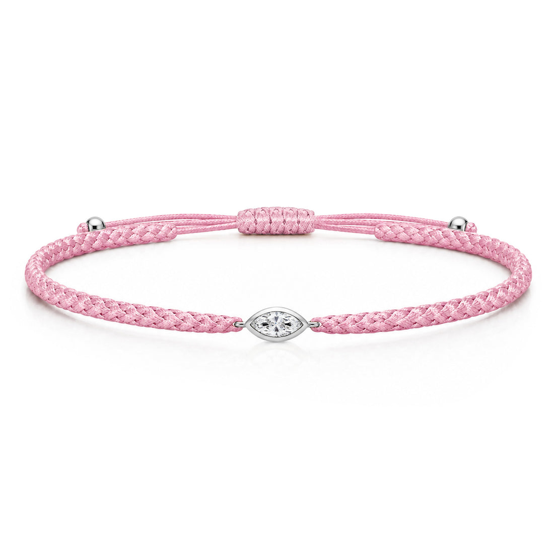 VELIA Textilarmband rosa mit 0.20 ct. Lab Grown Diamond