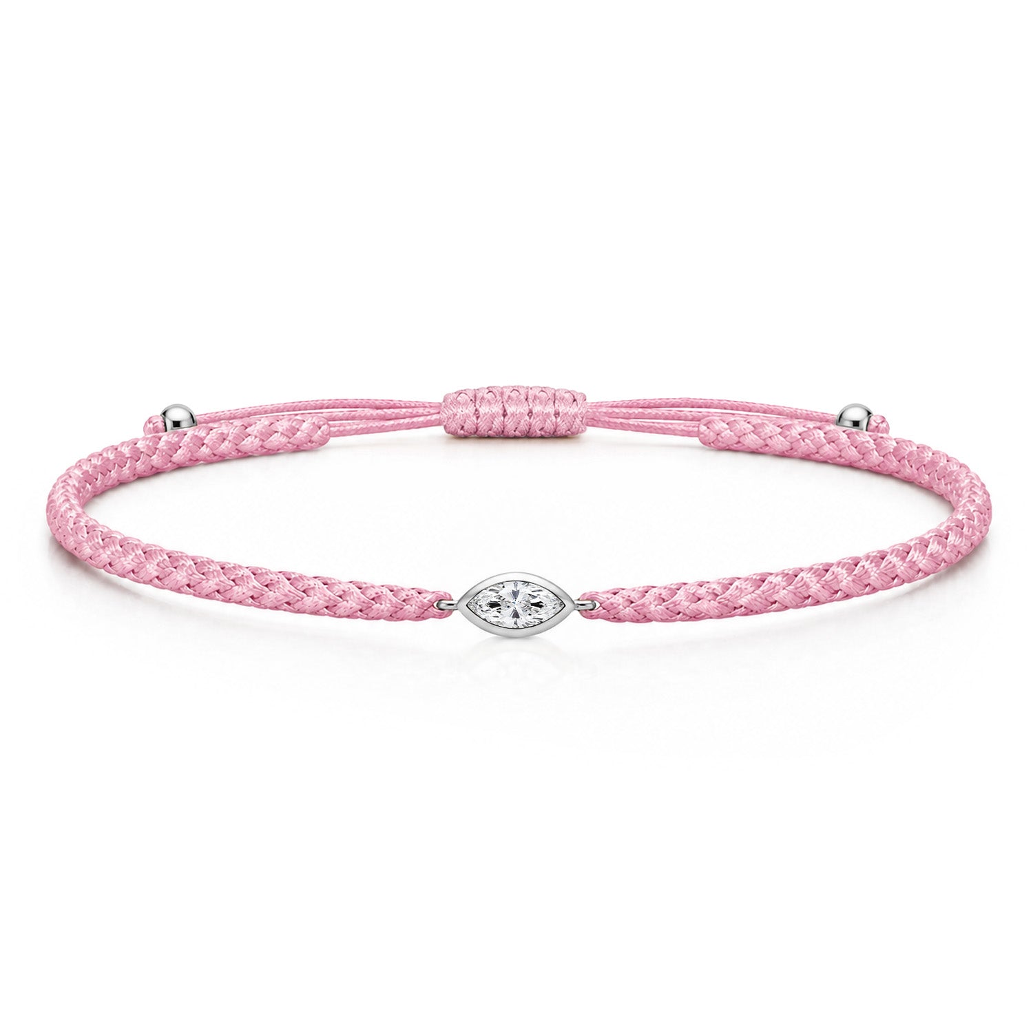 VELIA Textilarmband rosa mit 0.20 ct. Lab Grown Diamond
