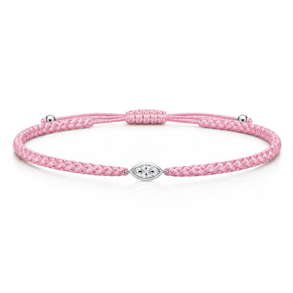 VELIA Textilarmband rosa mit 0.20 ct. Lab Grown Diamond