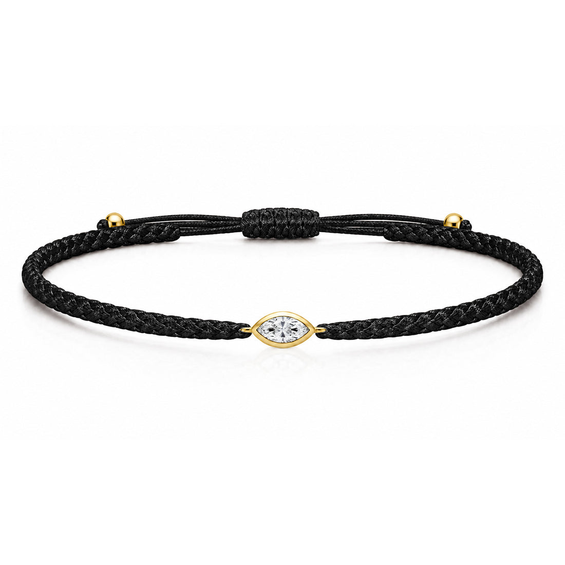 VELIA Textilarmband schwarz mit 0.20 ct. Lab Grown Diamond