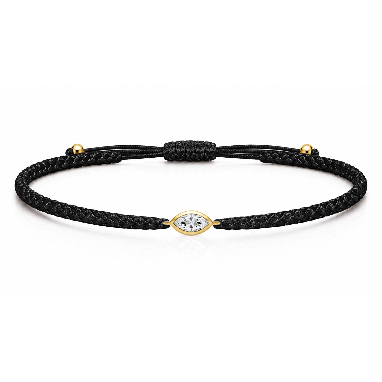 VELIA Textilarmband schwarz mit 0.20 ct. Lab Grown Diamond