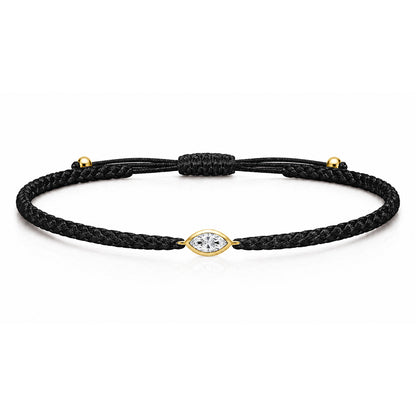 VELIA Textilarmband schwarz mit 0.20 ct. Lab Grown Diamond