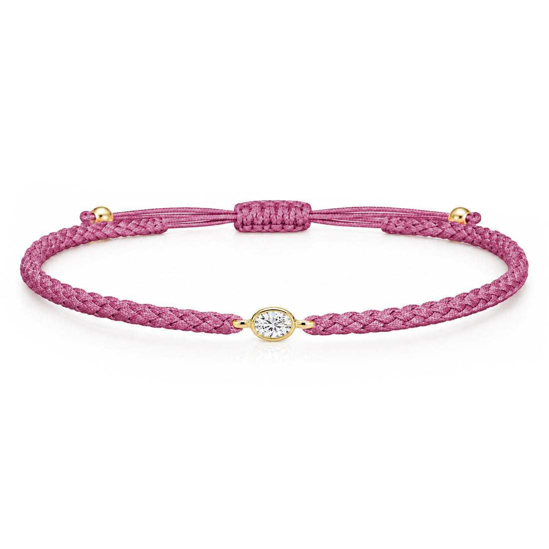 ORELIA Textilarmband berry mit 0.20 ct. Lab Grown Diamond