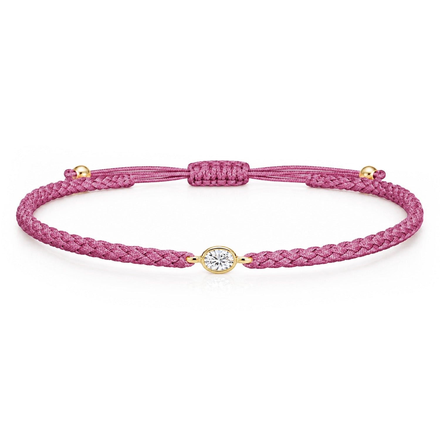ORELIA Textilarmband berry mit 0.20 ct. Lab Grown Diamond