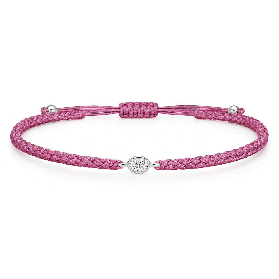ORELIA Textilarmband berry mit 0.20 ct. Lab Grown Diamond