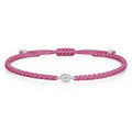 ORELIA Textilarmband berry mit 0.20 ct. Lab Grown Diamond