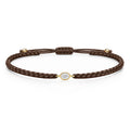 ORELIA Textilarmband braun mit 0.20 ct. Lab Grown Diamond