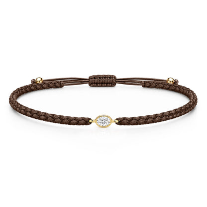 ORELIA Textilarmband braun mit 0.20 ct. Lab Grown Diamond