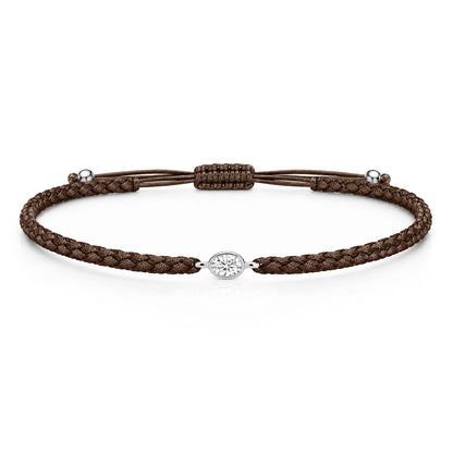 ORELIA Textilarmband braun mit 0.20 ct. Lab Grown Diamond
