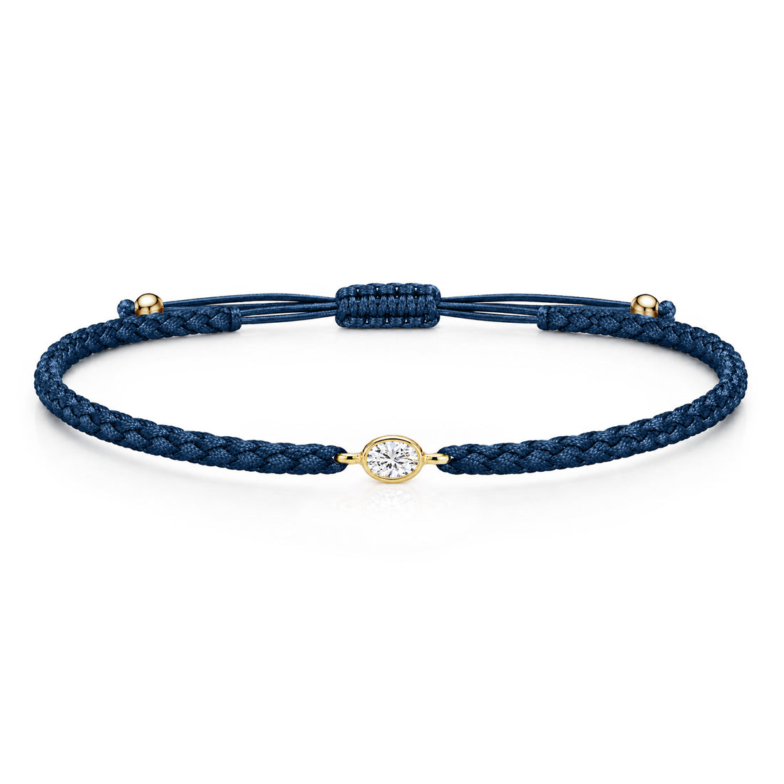 ORELIA Textilarmband dunkelblau mit 0.20 ct. Lab Grown Diamond