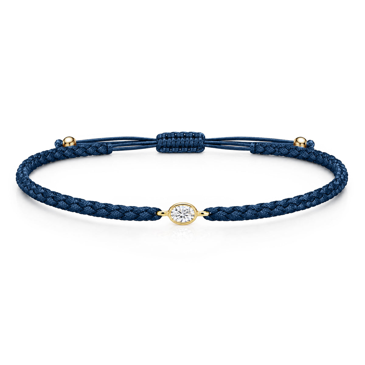 ORELIA Textilarmband dunkelblau mit 0.20 ct. Lab Grown Diamond