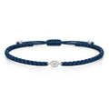 ORELIA Textilarmband dunkelblau mit 0.20 ct. Lab Grown Diamond