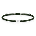 ORELIA Textilarmband dunkelgrün mit 0.20 ct. Lab Grown Diamond