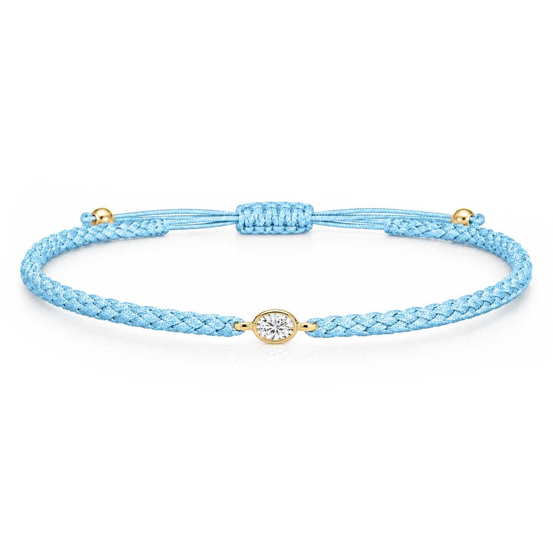 ORELIA Textilarmband hellblau mit 0.20 ct. Lab Grown Diamond