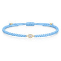ORELIA Textilarmband hellblau mit 0.20 ct. Lab Grown Diamond