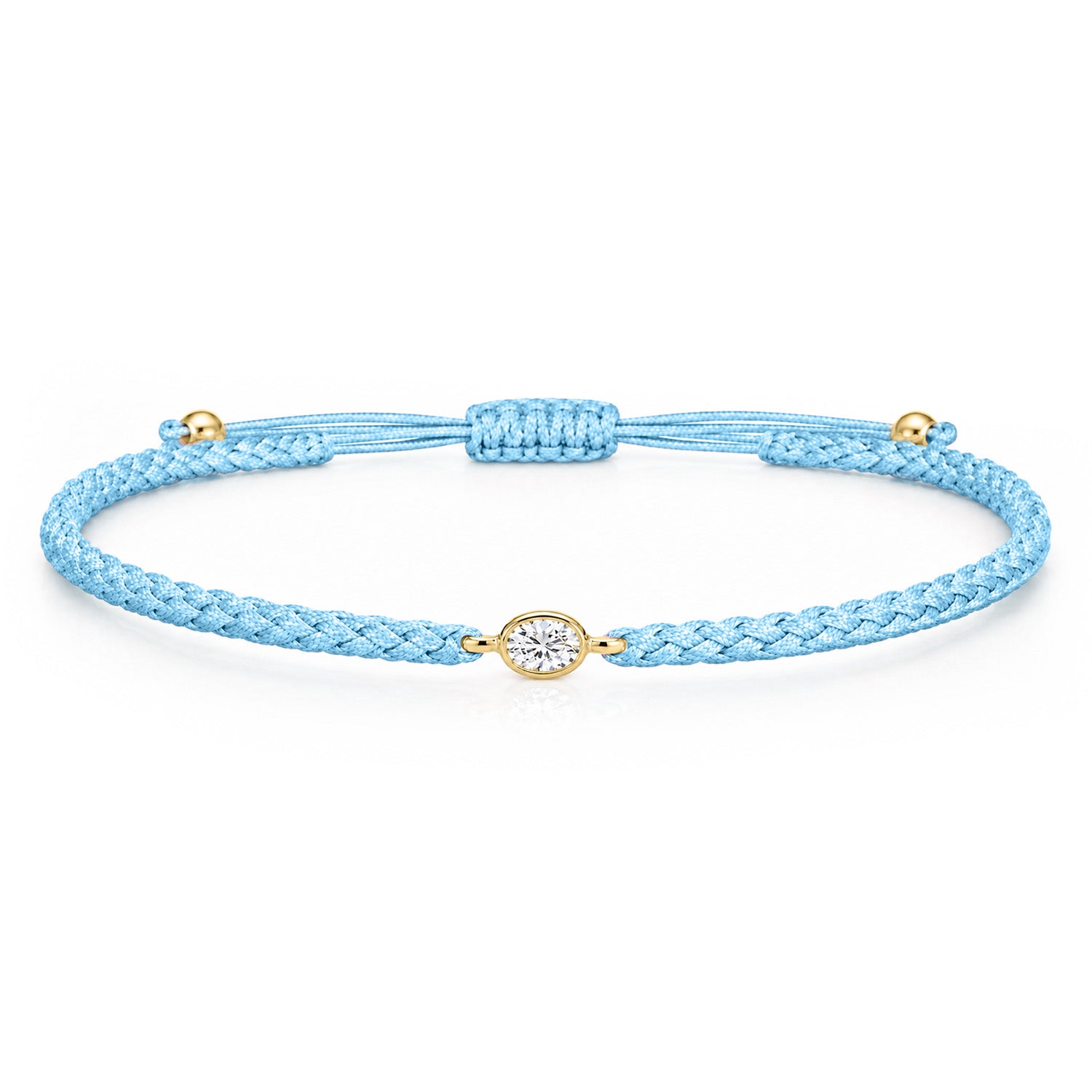 ORELIA Textilarmband hellblau mit 0.20 ct. Lab Grown Diamond