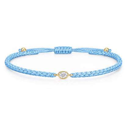 ORELIA Textilarmband hellblau mit 0.20 ct. Lab Grown Diamond