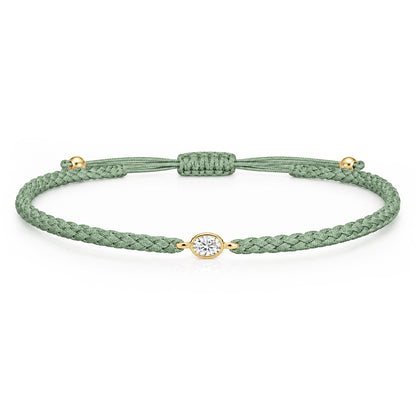 ORELIA Textilarmband grün mit 0.20 ct. Lab Grown Diamond