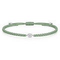 ORELIA Textilarmband grün mit 0.20 ct. Lab Grown Diamond