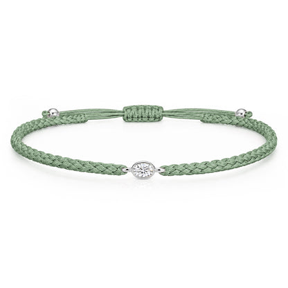 ORELIA Textilarmband grün mit 0.20 ct. Lab Grown Diamond
