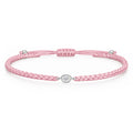 ORELIA Textilarmband rosa mit 0.20 ct. Lab Grown Diamond