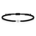 ORELIA Textilarmband schwarz mit 0.20 ct. Lab Grown Diamond