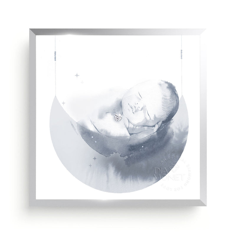 THE PRESENT "Babymoon" im Aluminium Rahmen natur
