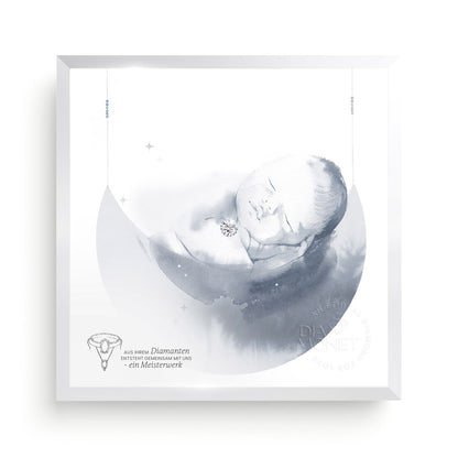 THE PRESENT "Babymoon" im Aluminium Rahmen silberweiß