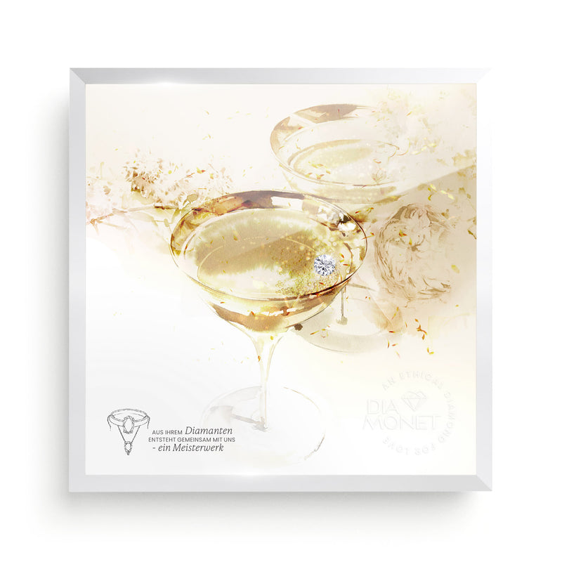 THE PRESENT "Cheers to You" im Aluminium Rahmen silberweiß