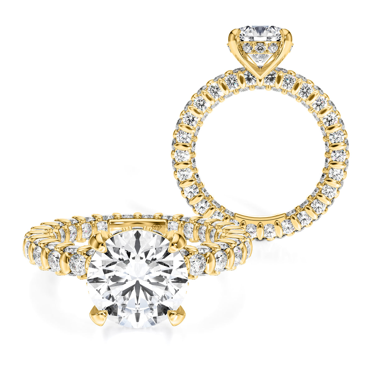 AUDREY Ring mit 2.00 ct. Brillant Lab Grown Diamond &amp; zusätzlich 2.35 ct. Brillant Lab Grown Diamond