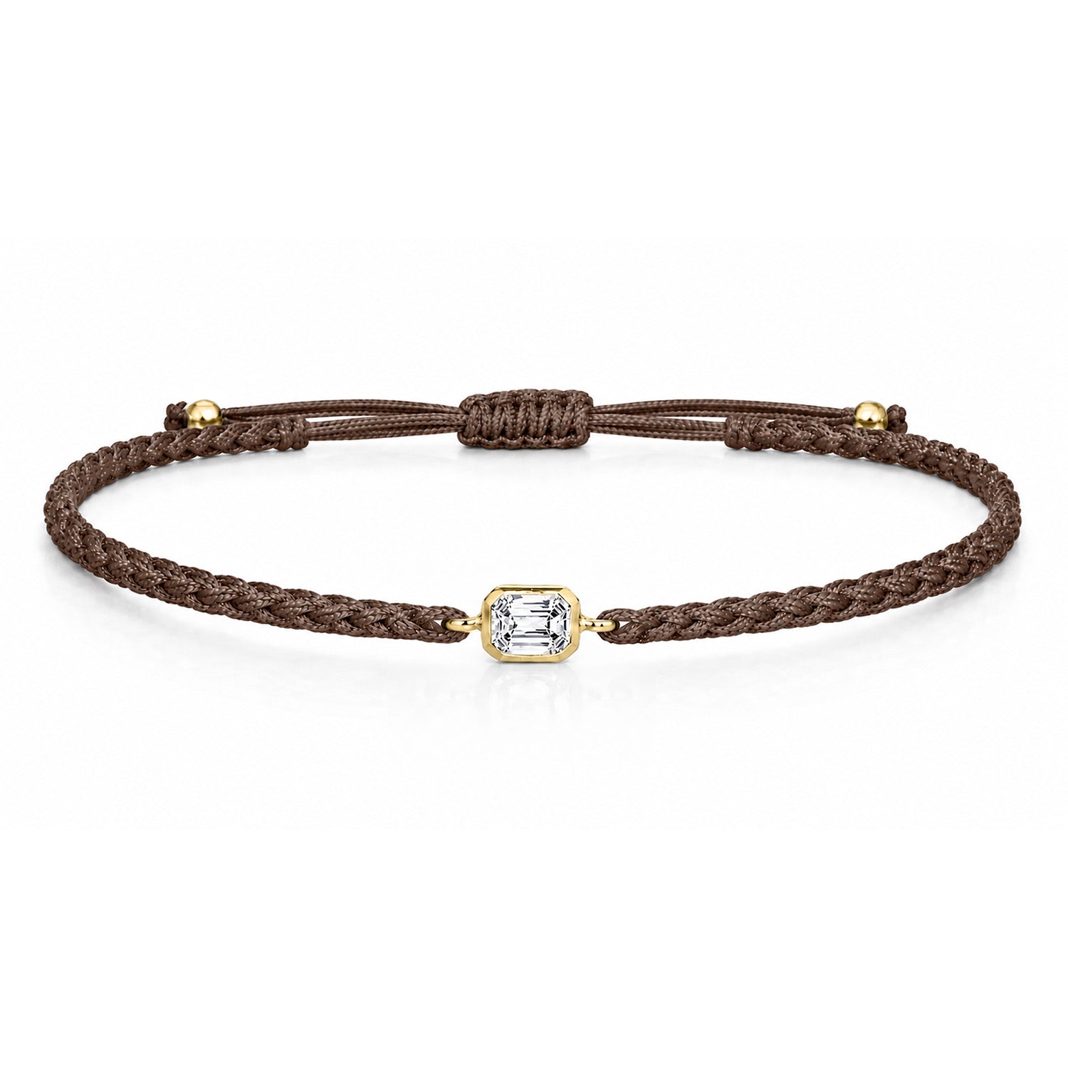 ELARA Textilarmband braun mit 0.20 ct. Lab Grown Diamond