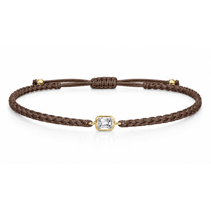 ELARA Textilarmband braun mit 0.20 ct. Lab Grown Diamond