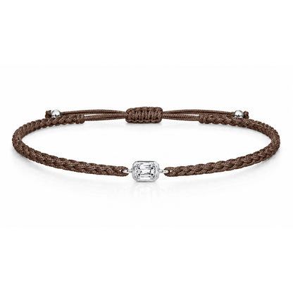 ELARA Textilarmband braun mit 0.20 ct. Lab Grown Diamond