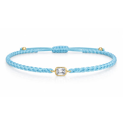 ELARA Textilarmband hellblau mit 0.20 ct. Lab Grown Diamond