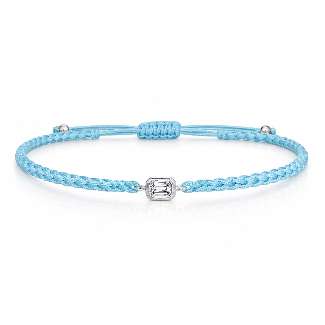 ELARA Textilarmband hellblau mit 0.20 ct. Lab Grown Diamond