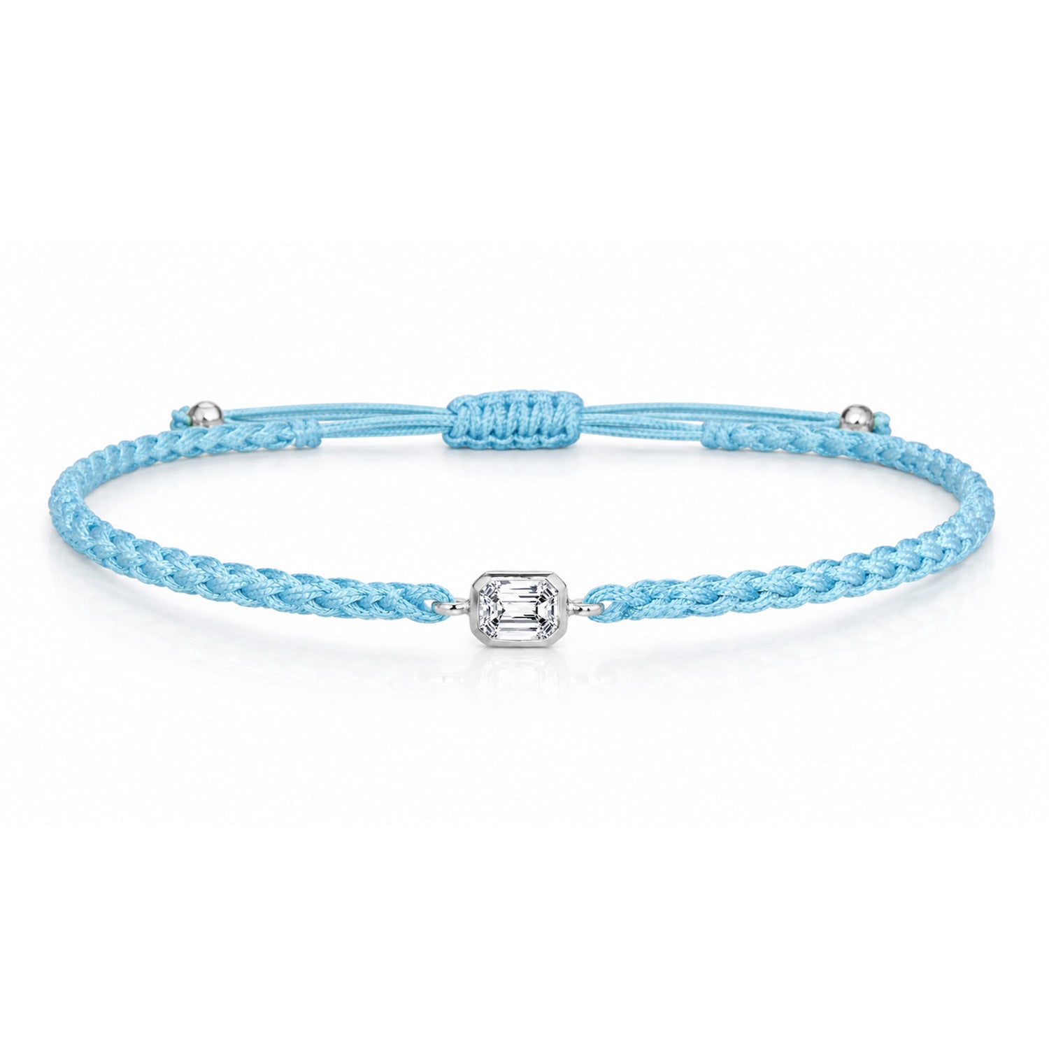 ELARA Textilarmband hellblau mit 0.20 ct. Lab Grown Diamond
