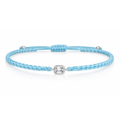 ELARA Textilarmband hellblau mit 0.20 ct. Lab Grown Diamond