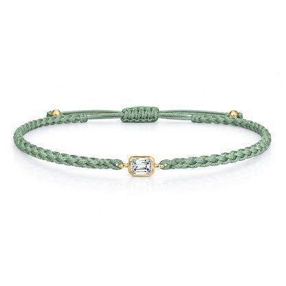 ELARA Textilarmband grün mit 0.20 ct. Lab Grown Diamond