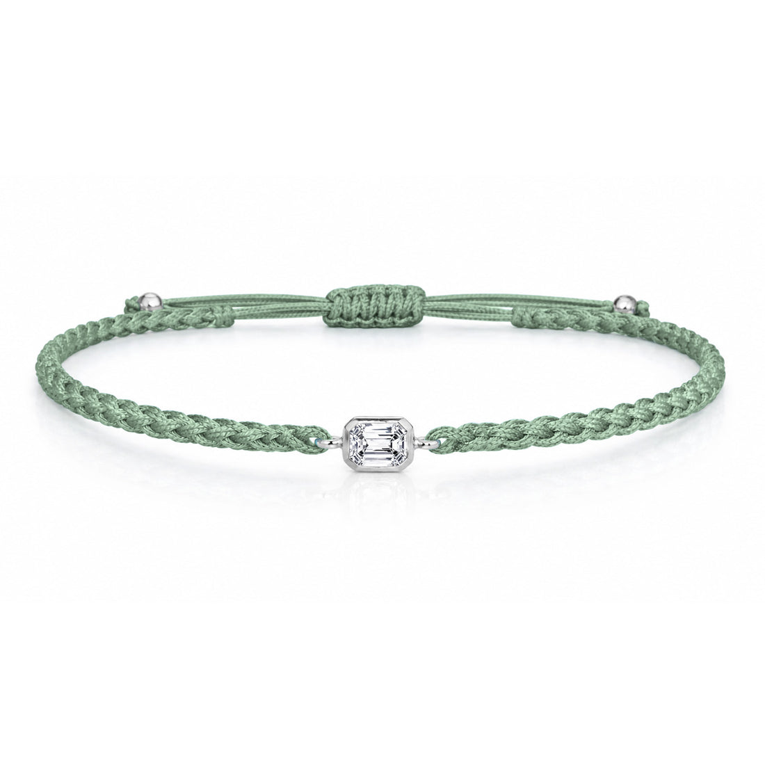 ELARA Textilarmband grün mit 0.20 ct. Lab Grown Diamond